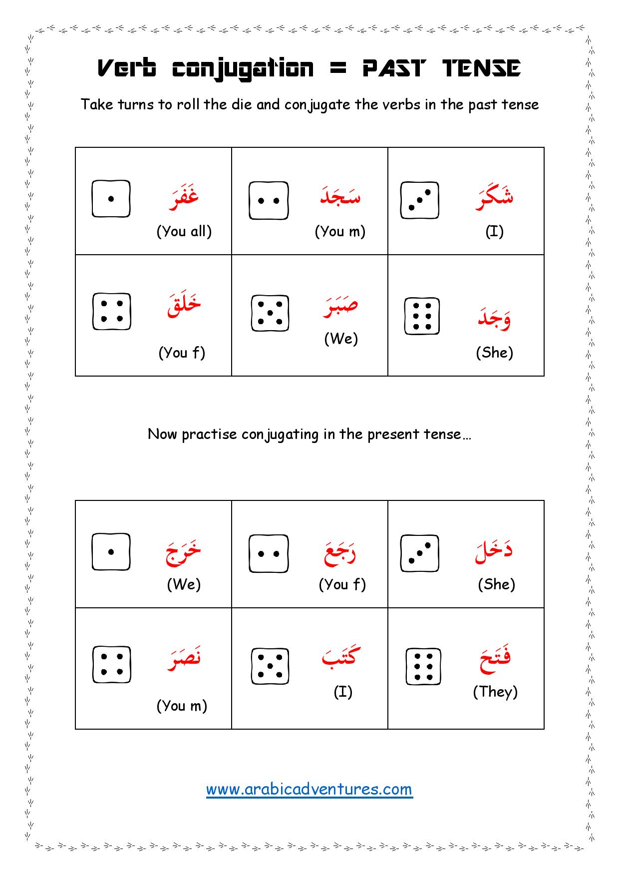Arabic Present Tense Conjugation Chart